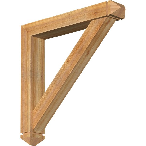 Ekena Millwork Traditional Arts and Crafts Rough Sawn Bracket w/ Offset Brace, Western Red Cedar, 6"W x 36"D x 36"H BKT0604X36X36TRA03RWR - main